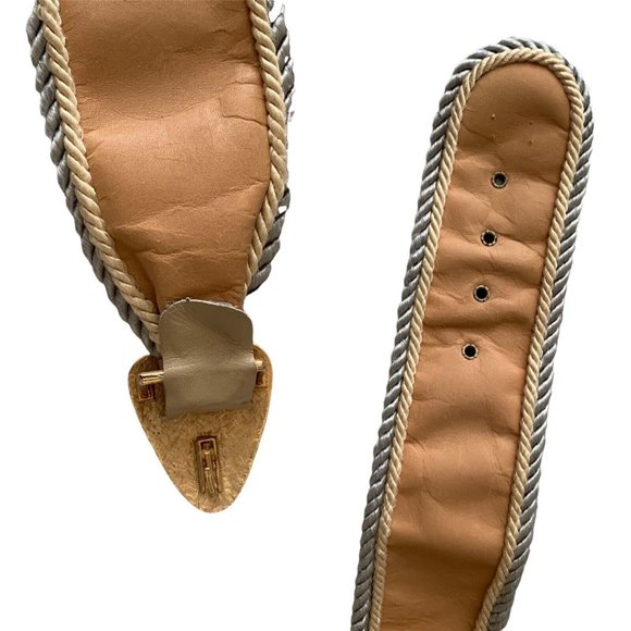 Vintage 80s Leather Suede Print Snake Cord Belt Celestial Moon Boho Adzer Anthro - Picture 12 of 12